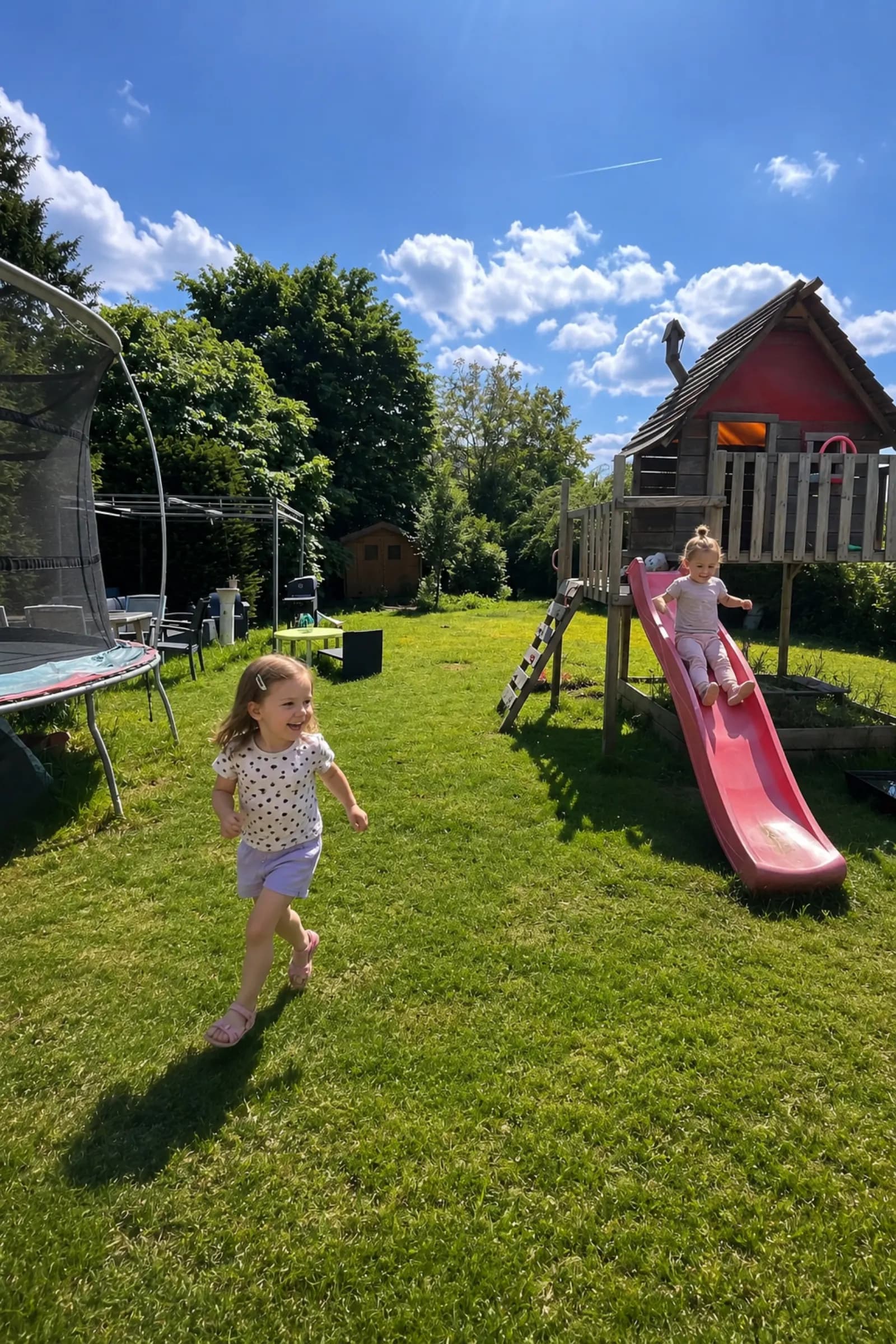 Garten mit Spielmöglichkeiten für Kinder bei Mainelle in Frankfurt-Niederursel